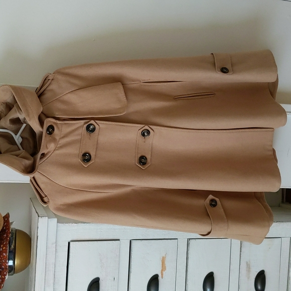 Asos Hooded Wool Trench Cape Coat - Picture 2 of 5